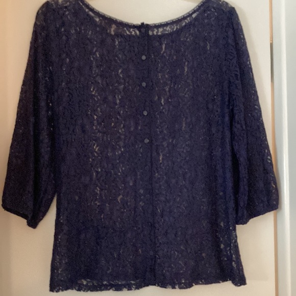 LOFT Like New Lace Top 3/4 Sleeve Length Size M - Picture 5 of 9